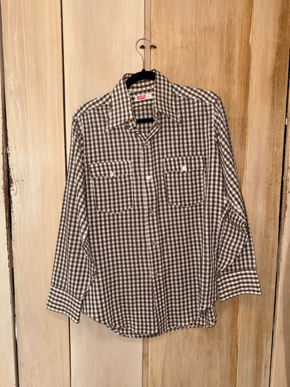 Levi's unisex vintage  Brown Gingham Button-Down Shirt